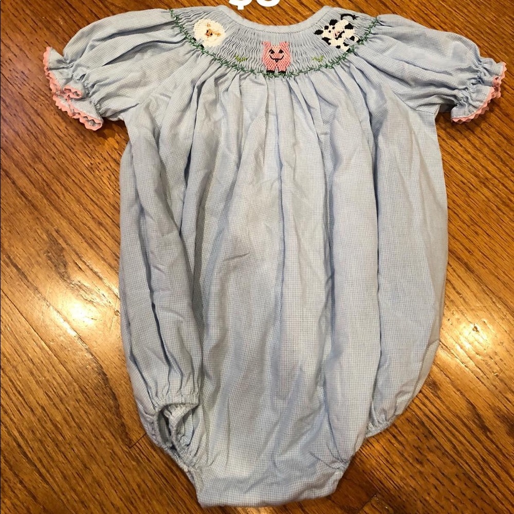 Smocked bubble romper
